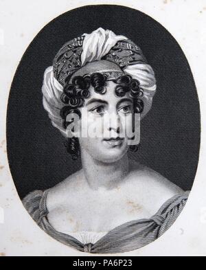 Porträt des Autors Baronne Anne Louise Germaine de Staël (1766-1817). Museum: private Sammlung. Stockfoto