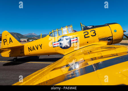 North American Aviation T-6 Texan; SNJ-5; Harriett Alexander Feld; Air Show; Salida, Colorado, USA Stockfoto