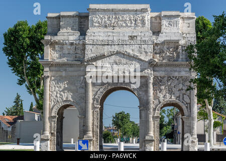 L'Arc antiken d'Orange, Orange, Vaucluse, Frankreich Stockfoto