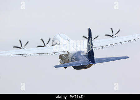 Flughafen Farnborough, Hampshire, UK. Juli 2018 20. Lockheed Martin LM-100 J Super Hercules, Farnborough International Airshow, Flughafen Farnborough, Hampshire, UK, 20. Juli 2018, Foto von Richard Goldschmidt Credit: Rich Gold/Alamy leben Nachrichten Stockfoto