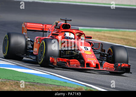 Hockenheim, Deutschland. 20. Juli 2018. Sebastian Vettel, GER (Scuderia Ferrari), Aktion in seinem Rennwagen, Training, Formel 1: GP von GermanyGermany, Hockenheimring, Saison 2018, am 20.07.2018. | Verwendung der weltweiten Kredit: dpa/Alamy leben Nachrichten Stockfoto