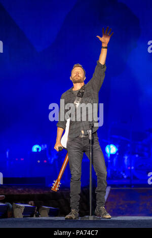 Twin Lakes, Wisconsin, USA. 20. Juli 2018. DIERKS BENTLEY während des Landes Donner Music Festival im Twin Lakes, Michigan Credit: Daniel DeSlover/ZUMA Draht/Alamy leben Nachrichten Stockfoto