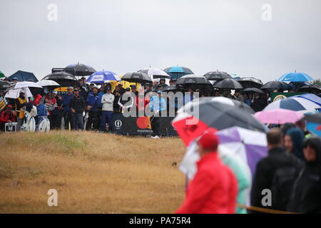 Der Spanier Sergio Garcia T-Stücken aus dem 15 Loch in der zweiten Runde der 147 Open Golf Championship an der Carnoustie Golf Links in Carnoustie, Angus, Schottland, am 20. Juli 2018. Credit: Koji Aoki/LBA SPORT/Alamy leben Nachrichten Stockfoto