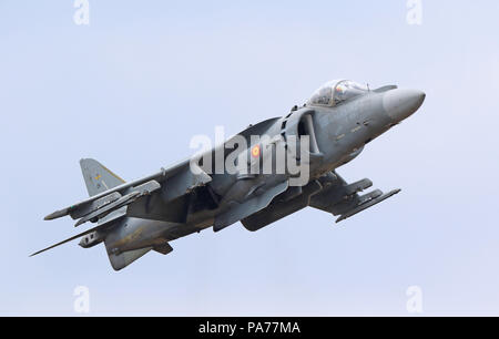 Spanische Marine McDonnell Douglas AV-8B Harrier, Farnborough International Airshow, Flughafen Farnborough, Hampshire, UK, 20. Juli 2018, Foto von Richard Goldschmidt Credit: Rich Gold/Alamy leben Nachrichten Stockfoto