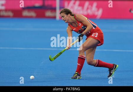 London, Großbritannien. Juli 2018 21. Tara Vittese (USA). USA/Irland. Match 3. Pool B Hockey der Frauen-WM 2018. Lee Valley Hockey Centre. Queen Elizabeth Olympiv Park. Stratford. London. UK. 21.07.2018. Credit: Sport in Bildern/Alamy leben Nachrichten Stockfoto