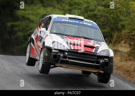 Lisburn, Nordirland. 21. Juli 2018, Eikon Messegelände, Lisburn, Nordirland, Motorsport, carryduff Gabelstapler Down Rally; Jason Tauber Pritchard und Phil Clarke (Ford Focus WRC) Credit: Aktion Plus Sport Bilder/Alamy leben Nachrichten Stockfoto