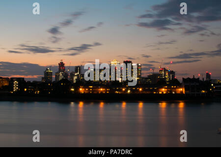 Lange Aufnahmen in London, von Greenwich. Stativ, Nikon D3300, 30sec Belichtung, Stativ Stockfoto