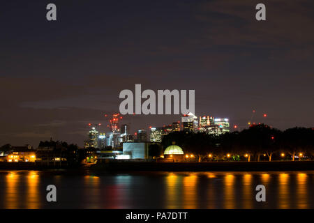 Lange Aufnahmen in London, von Greenwich. Stativ, Nikon D3300, 30sec Belichtung, Stativ Stockfoto