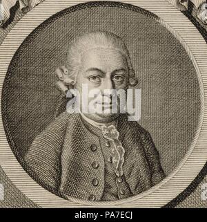 Portrait des Komponisten Carl Philipp Emanuel Bach (1714-1788). Museum: private Sammlung. Stockfoto