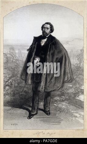 Porträt von Alfred de Musset (1810-1857). Museum: Musée de la Vie Romantique, Paris. Stockfoto