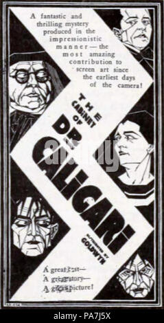 372 Das Cabinet des Dr. Caligari (1920) - American Ad 1921 Stockfoto