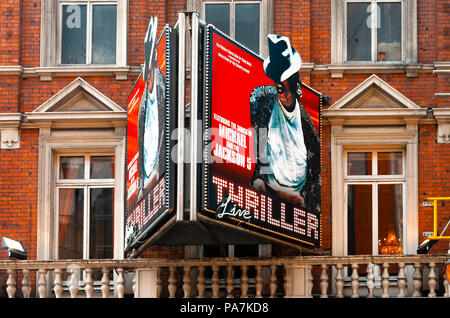 Das Lyric Theatre in der Shaftesbury Avenue, wo im Londoner West End ein „Thriller Live“-Konzert aufgeführt wird Stockfoto