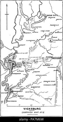 377 entscheidenden Schlachten seit Waterloo-Vicksburg Kampagne Karte Nr. 2 Stockfoto