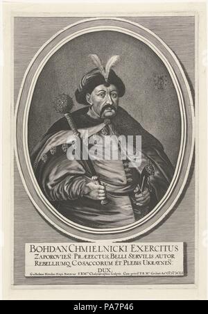 Portrait von Hetman Bohdan Khmelnytsky (1595-1657). Museum: Rijksmuseum, Amsterdam. Stockfoto