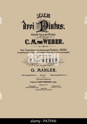 Abdeckung der Vocal score der Oper drei Pintos Sterben von Carl Maria von Weber. Museum: private Sammlung.