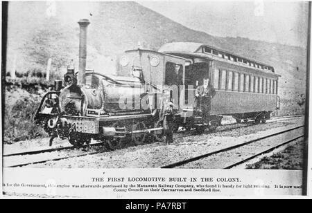 1 "Die Weka", die erste Lokomotive in Neuseeland, 1876 erbaut, gebaut von James Davidson für die Hurunui-Bluff Abschnitt der Südinsel Linien ATLIB 336168 Stockfoto