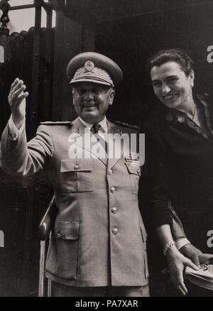 Josip Broz Tito bei seinem Staatsbesuch in Kiew, Juni 1956. Museum: private Sammlung. Stockfoto