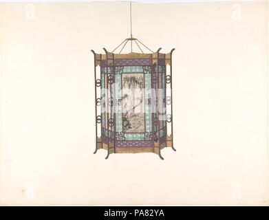 Hanging Lantern. Artist: Anonyme, Chinesisch, 19. Abmessungen: Insgesamt: 14 1/8 x 18 3/8 in. (35,9 x 46,7 cm). Datum: 19. Museum: Metropolitan Museum of Art, New York, USA. Stockfoto