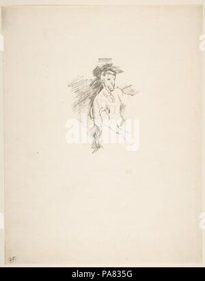 Skizze von einem Schmied. Künstler: James McNeill Whistler (Amerikanische, Lowell, Massachusetts 1834-1903 London). Abmessungen: Bild: 4 3/16 x 3 5/8 in. (10,7 × 9,2 cm) Blatt: 11 1/4 x 8 3/4 in. (28,6 × 22,2 cm). Datum: 1895. Museum: Metropolitan Museum of Art, New York, USA. Stockfoto