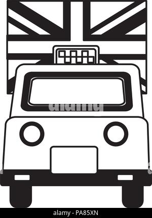 Taxi transport England Flagge design vector Abbildung: Schwarz und Weiß Stock Vektor