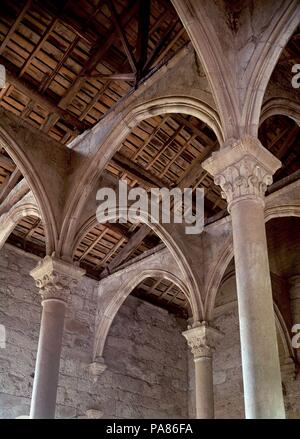 Innenraum S XII. Lage: MONASTERIO DE SANTA MARIA, CARRACEDO, Leon, Spanien. Stockfoto