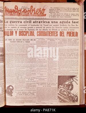 PERIODICO MUNDO OBRERO - 1936. Lage: Biblioteca Municipal, MADRID. Stockfoto