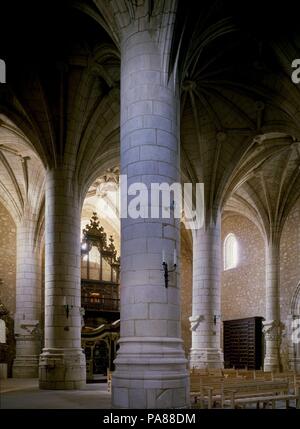 Interieur DE LAS NAVES. Ort: Marienkirche, Alarcón, Cuenca, Spanien. Stockfoto