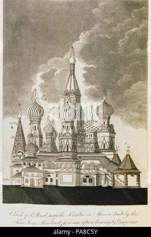 51 Kirche od S Basi in der Nähe des Kreml in Moskau, die Zar Ivan Basilevitz werden II 1538 - Clarke Edward Daniel - 1810 Stockfoto