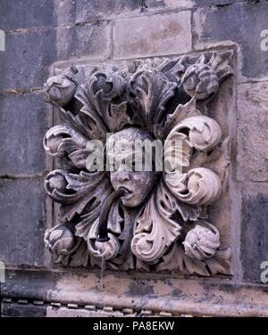 Las MEJORES DE UN MASCARON DE LA FUENTE DE ONOFRIO REALIZADA EN 1483. Autor: ONOFRIO DELLA CAVA. Ort: Außen, Dubrovnik, Kroatien. Stockfoto