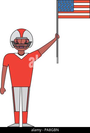 American football player mit USA-Flagge Stock Vektor
