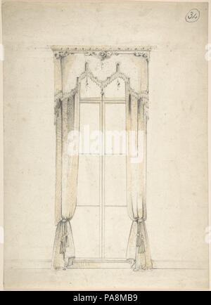 Design für Vorhänge. Künstler: Charles Hindley und Söhne (Briten, London 1841-1917 London). Maße: Blatt: 12 13/16 x 9 1/4 in. (32,5 x 23,5 cm). Datum: 1841-1900. Museum: Metropolitan Museum of Art, New York, USA. Stockfoto