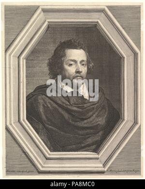 Portrait von Nicolas Chrystin. Artist: Anthony Van Dyck (Flandern, Antwerpen 1599-1641, London); Jean Morin (Französisch, Paris Ca. 1605-1650 Paris). Abmessungen: Bild: 11 7/8 x 9 5/8 in. (30,2 x 24,4 cm). Datum: 17. Museum: Metropolitan Museum of Art, New York, USA. Stockfoto