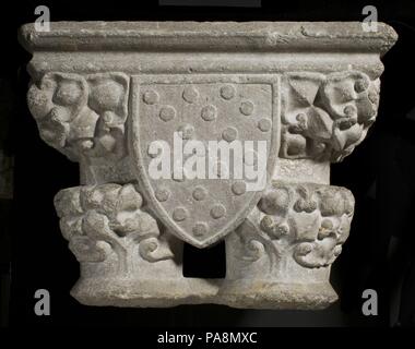 Doppel Kapital. Kultur: Französisch. Abmessungen: Insgesamt: 23 1/4 x 17 1/2 x 13 3/4 in. (59,1 x 44,5 x 34,9 cm). Datum: Ende des 13. Anfang des 14. Jahrhunderts. Museum: Metropolitan Museum of Art, New York, USA. Stockfoto
