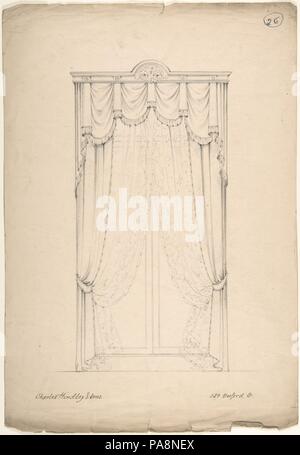 Design für Vorhänge. Künstler: Charles Hindley und Söhne (Briten, London 1841-1917 London). Maße: Blatt: 15 3/8 x 10 9/16 in. (39 x 26,8 cm). Datum: 1841-84. Museum: Metropolitan Museum of Art, New York, USA. Stockfoto