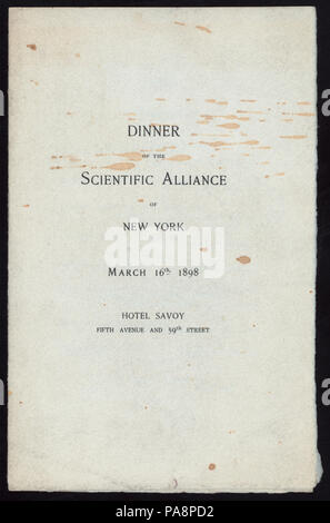 562 Abendessen (Besitz) WISSENSCHAFTLICHE ALLIANZ VON NEW YORK (at) SAVOY HOTEL (heiß ;) (NYPL Hades -271186-467346) Stockfoto