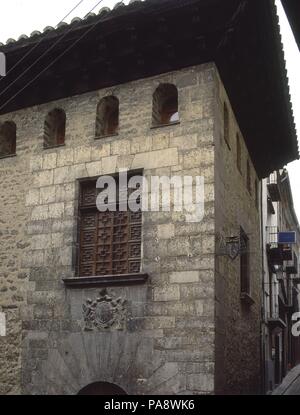 ANTIGUO PALACIO DEL CARDENAL RAM CONSTRUIDO EN EL SIGLO XV RECONVERTIDO EN HOTEL. Lage: Palacio del Rey Don Jaime, MORELLA, Castellón, Spanien. Stockfoto