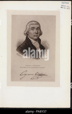 363 Cyrus Griffin, Präsident des Kontinentalkongresses (NYPL Hades-EM 14734 -256455) Stockfoto