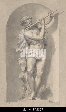 Silhouetted Studie von Pan in einer Nische. Artist: Anonyme, Italienisch, erste Hälfte des 18. Jahrhunderts. Abmessungen: 10-3/16 x 5-7/8 in. (25,9 x 15 cm). Datum: 18. Museum: Metropolitan Museum of Art, New York, USA. Stockfoto