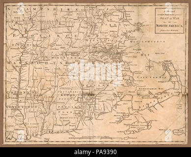 Eine neue und genaue Karte der heutigen Sitz des Krieges in Nordamerika von einem späten Umfrage. Stockfoto