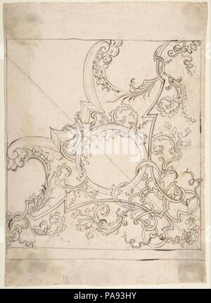 Design für eine Decke Dekoration. Künstler: Donato Giuseppe Frisoni (Italienisch, Laino in der Nähe von Como 1683-1735 Ludwigsburg). Maße: Blatt: 11 7/16 x 8 1/8 in. (29,1 x 20,6 cm). Datum: 1709-20. Museum: Metropolitan Museum of Art, New York, USA. Stockfoto