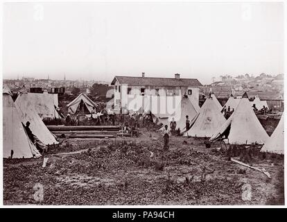 Lok #56, US-Militär Eisenbahn/City Point. Truppen bereit, an der Vorderseite der Schiene. Artist: Andrew Joseph Russell (American, 1830-1902). Ehemalige Attribution: Ehemals zugeschrieben, Mathew B. Brady (American, geboren in Irland, 1823?-1896 New York). Datum: 1861-65. Museum: Metropolitan Museum of Art, New York, USA. Stockfoto