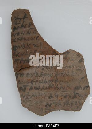 Ostrakon. Kultur: Koptischen. Abmessungen: 5 1/16 x 3 1/4 in. (12,8 x 8,2 cm). Datum: 600. Museum: Metropolitan Museum of Art, New York, USA. Stockfoto