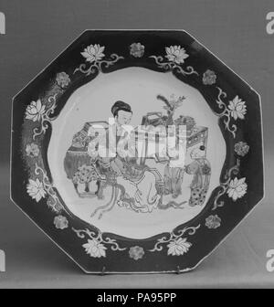 Platte. Kultur: China. Abmessungen: W. 7 3/4 in. (19,7 cm). Datum: 18. Museum: Metropolitan Museum of Art, New York, USA. Stockfoto