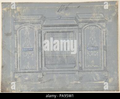 Cabinet Design. Artist: Anonyme, Briten, 19. Maße: Blatt: 5 7/16 x 7 1/16-in. (13,8 x 18 cm). Datum: 19. Museum: Metropolitan Museum of Art, New York, USA. Stockfoto