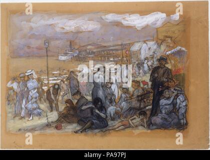 Nachmittag in Coney Island. Künstler: William James Glackens (Amerikanische, Philadelphia, Pennsylvania 1870-1938 Westport, Connecticut). Abmessungen: 14 1/2 x 18 5/8 in. (36,8 x 47,3 cm). Datum: Ca. 1907-09. Museum: Metropolitan Museum of Art, New York, USA. Stockfoto