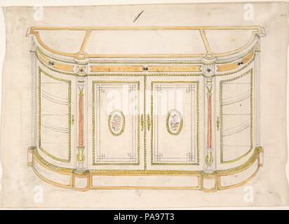 Cabinet Design. Artist: Anonyme, Briten, 19. Maße: Blatt: 5 3/8 x 7 7/16 in. (13,7 x 18,9 cm). Datum: 19. Museum: Metropolitan Museum of Art, New York, USA. Stockfoto