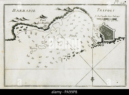 166 Karte von der Bucht und dem Hafen von Tripolis, Libyen - Roux Joseph - 1804 Stockfoto