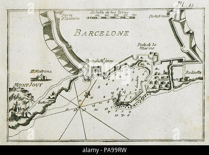 167 Karte des Hafens von Barcelona-Roux Joseph - 1804 Stockfoto