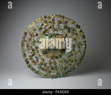 Festplatte Ornament. Kultur: Moche (Loma Negra). Abmessungen: Durchm. 8 1/2 in. (21,5 cm). Datum: 390-450. Museum: Metropolitan Museum of Art, New York, USA. Stockfoto