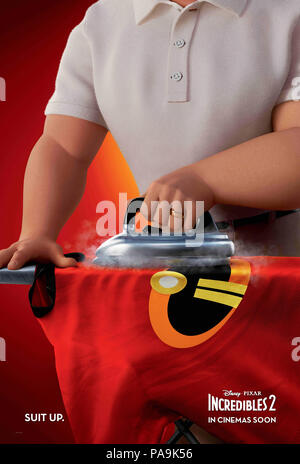 Erscheinungsdatum: Juni 15, 2018 Title: Incredibles 2 STUDIO: Pixar Regie: Brad Bird PLOT: Bob Parr (Mr. Unglaubliche) ist an der linken Seite für Klinke-klinke zu kümmern, während Helen (elastigirl) ist die Welt zu retten. In den Hauptrollen: Poster Art (Credit Bild: © Pixar/Entertainment Bilder) Stockfoto